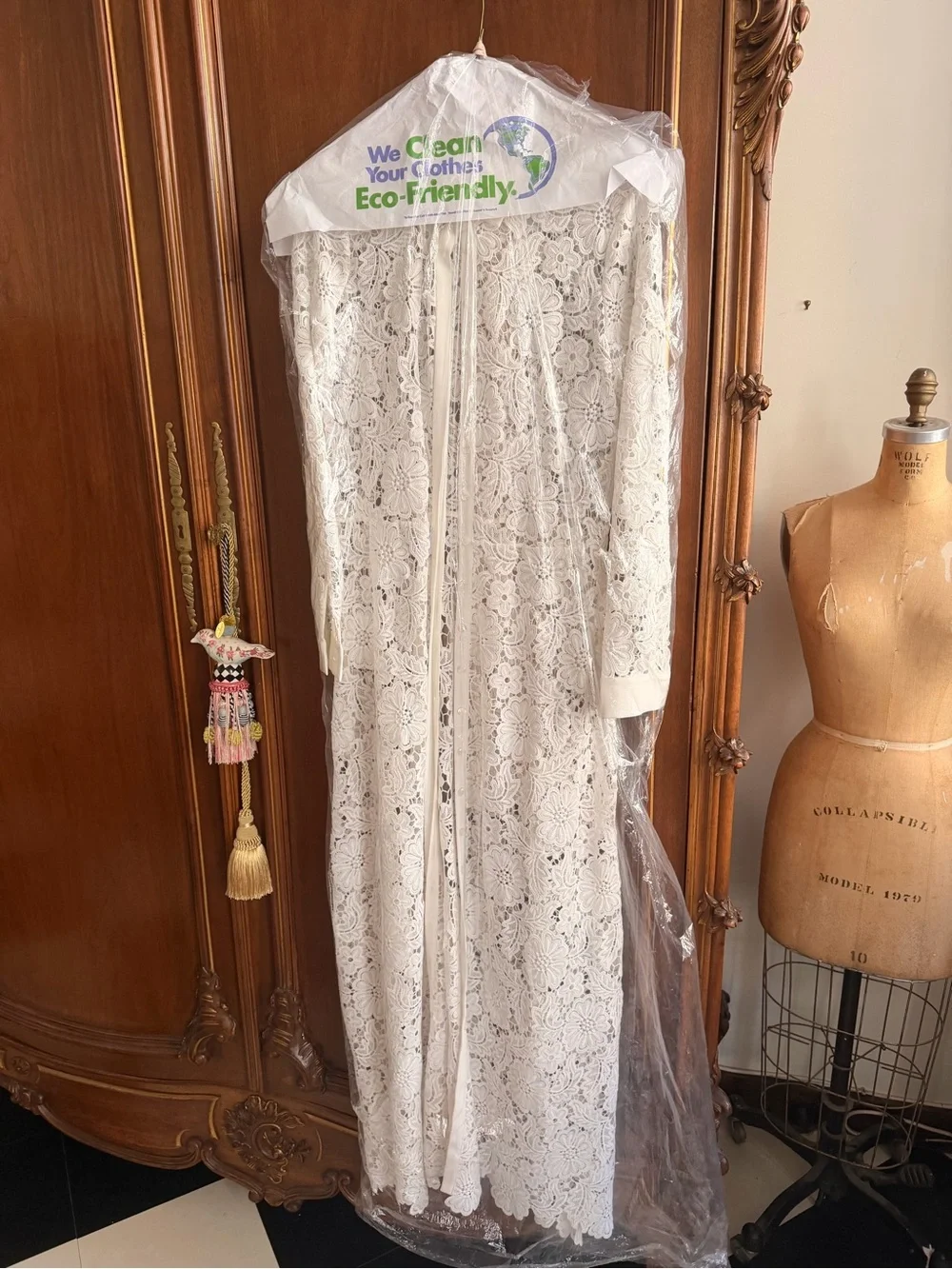 Anne Fontaine Violeta Semi-Sheer Floral Lace Long Dress Current Retail $895